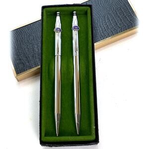 Quill CBI Pen And Pencil Set Pre-Owned, Never Used Silver Color Vintage